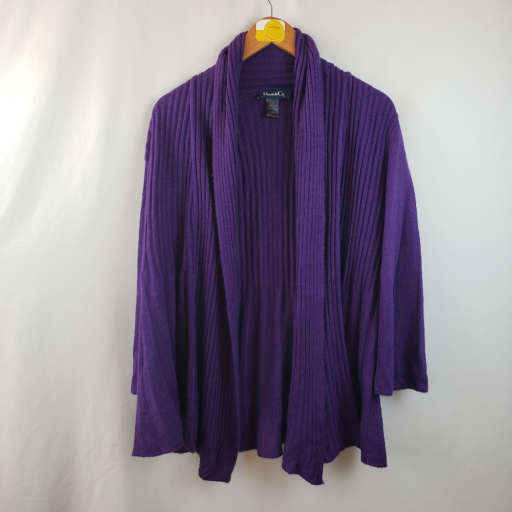 Denim & Co. Womens Open Front Cardigan Sweater